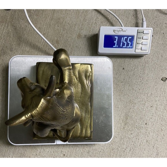 Bronze vintage USA Made stock market Bull & Bear boxing bookends rare sculpture - Picture 12 of 14